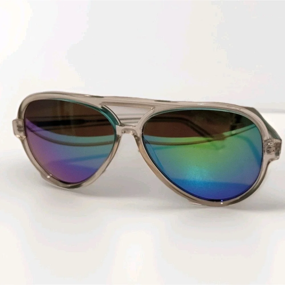 Cole Haan Sunglasses Unisex Aviator CH6003 315 Crystal Green Mirror‎ 58-12-140